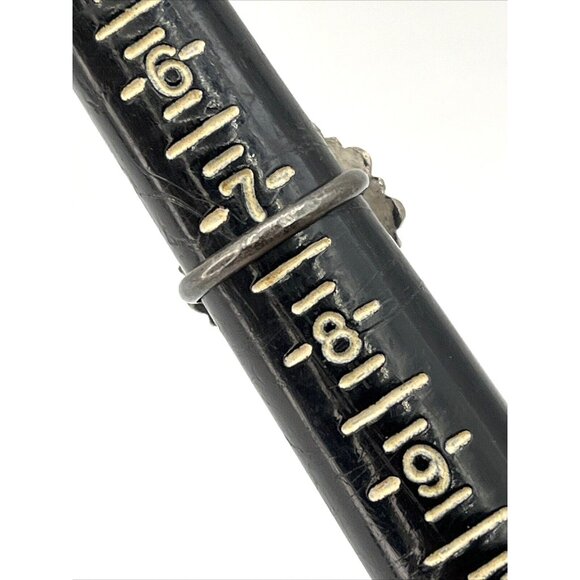 Vintage Zuni Petit Point Turquoise Ring 925 Sterling Silver Size 7.25 - Picture 7 of 8